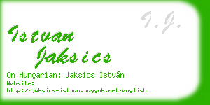 istvan jaksics business card